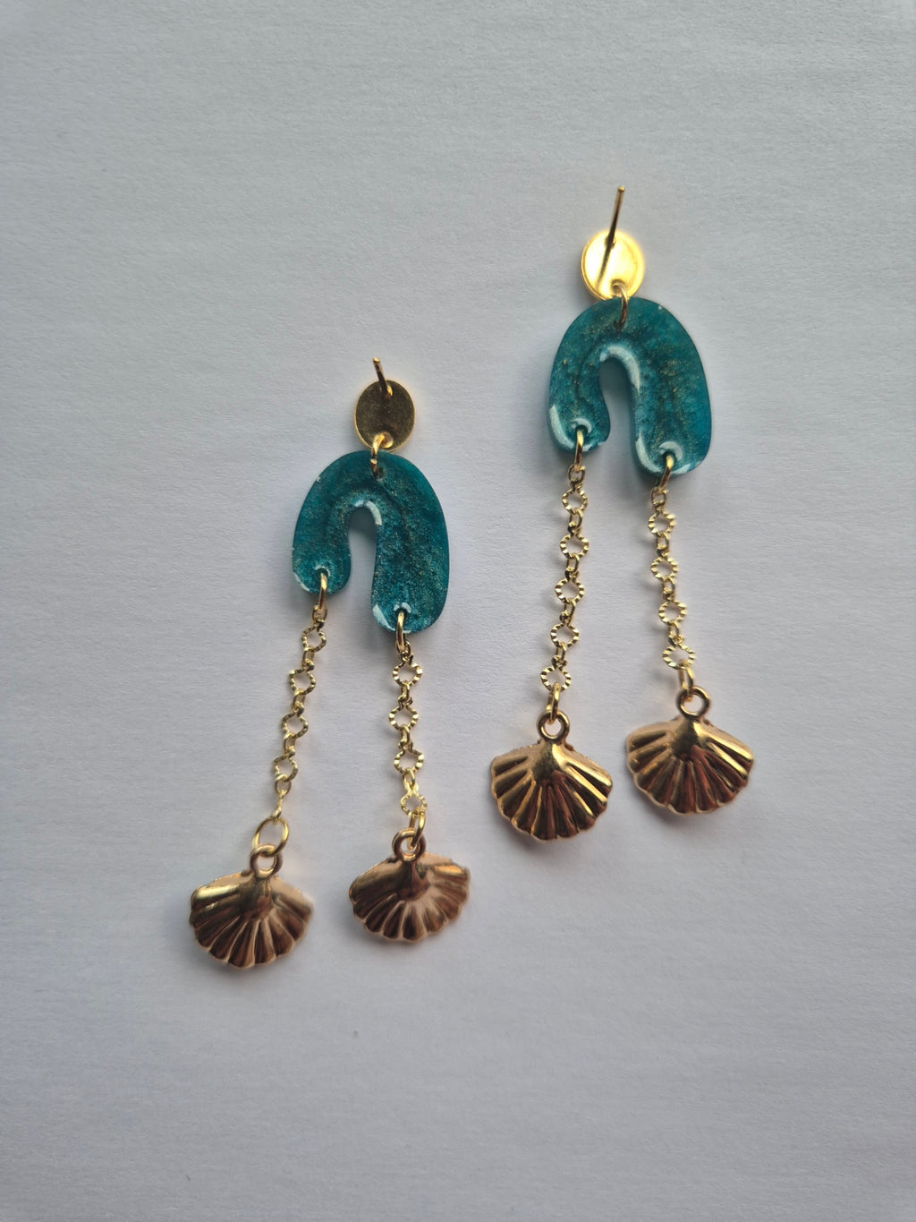 Boucles d'oreilles bohèmes turquoise nacrées | Perle d'Océan