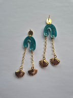Boucles d'oreilles bohèmes turquoise nacrées | Perle d'Océan