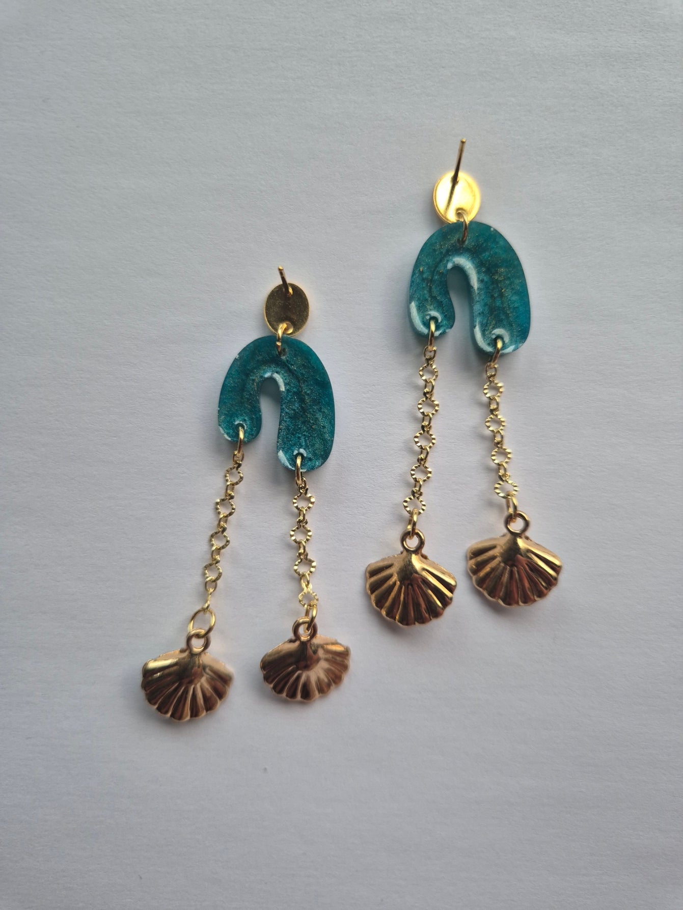 Boucles d'oreilles bohèmes turquoise nacrées | Perle d'Océan