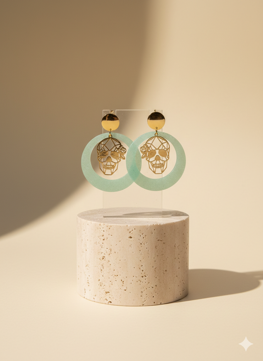 Boucles d’Oreilles “Calavera Jade”