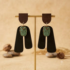 Boucles d’oreilles bohèmes Hibou Vert – Résine & alliage de zinc Lozen-k