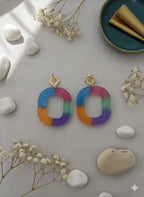 Boucles d'oreilles multicolore Lozen-k