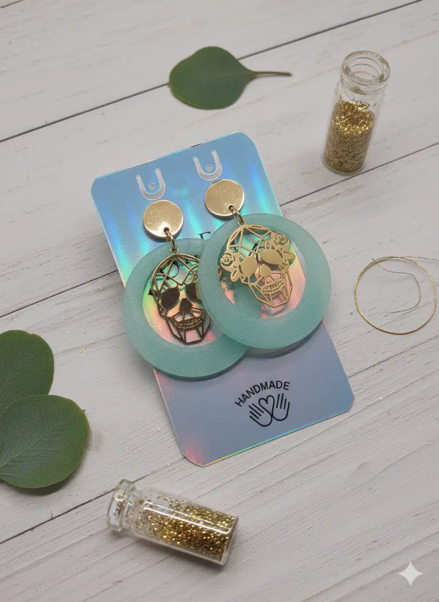 Boucles d’Oreilles “Calavera Jade” Lozen-k