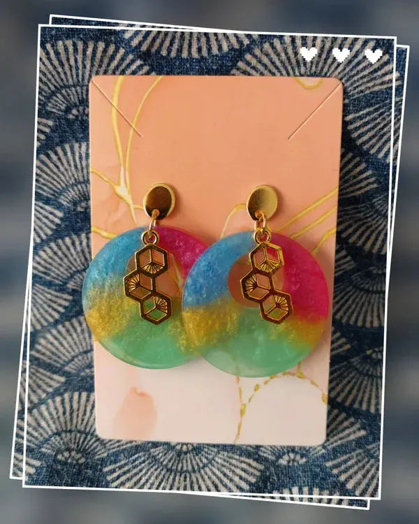 Boucles d'oreilles Hexagones Lozen-k