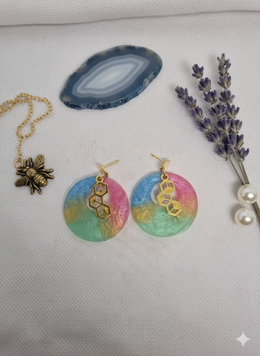 Boucles d'oreilles Hexagones