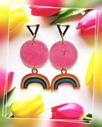 Boucles d’oreilles “Arc-en-Rose” Lozen-k