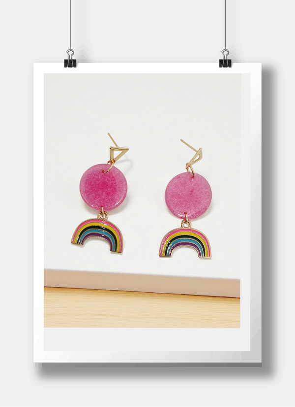 Boucles d’oreilles “Arc-en-Rose”
