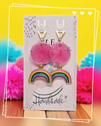 Boucles d’oreilles “Arc-en-Rose” Lozen-k
