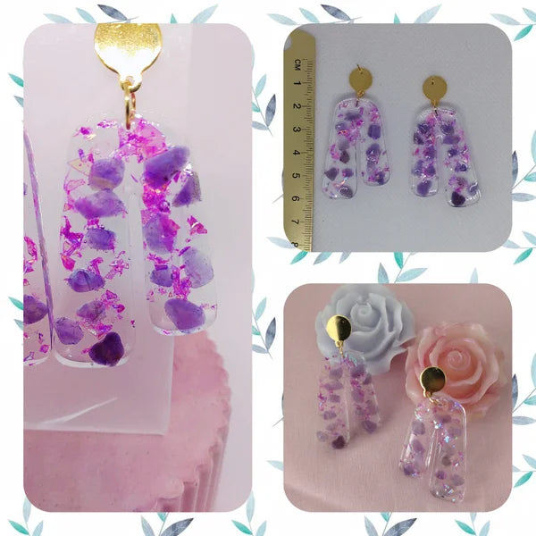 Boucles d'oreilles résine et améthyste