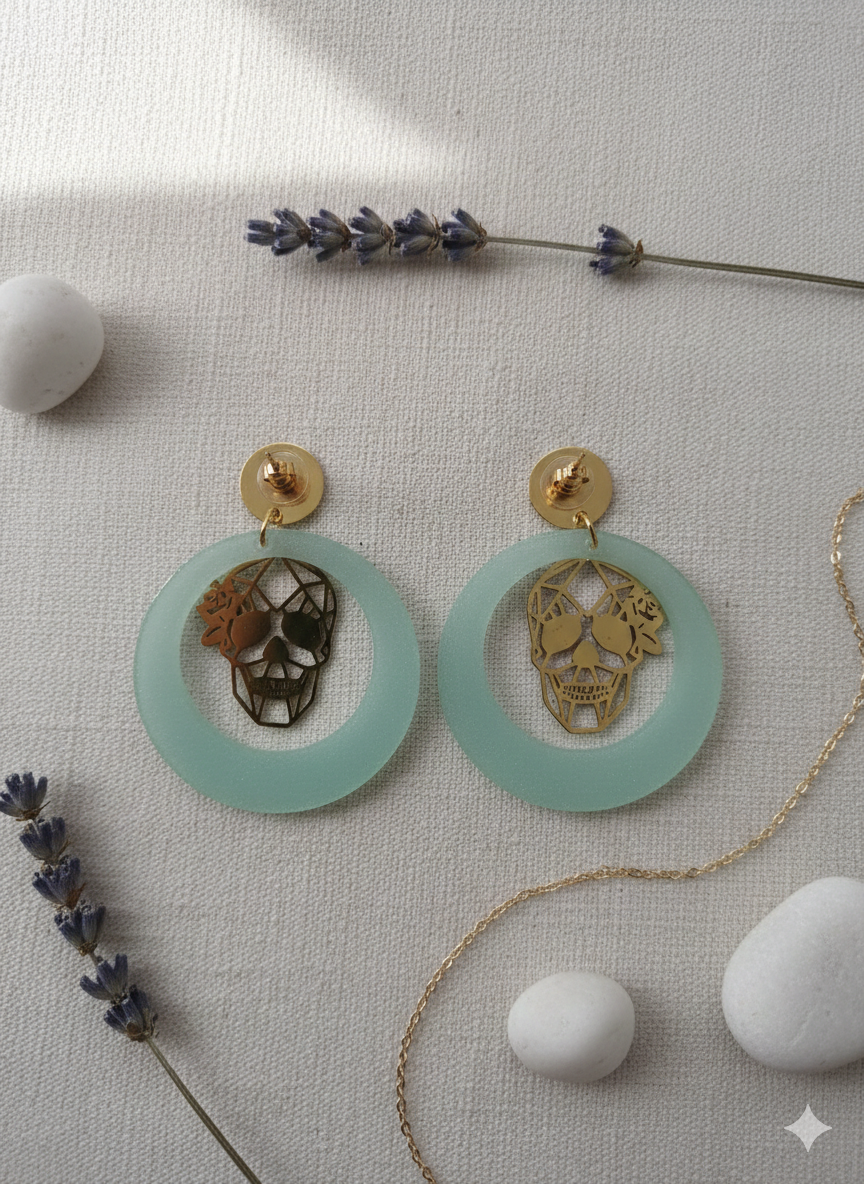 Boucles d’Oreilles “Calavera Jade”