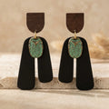 Boucles d’oreilles bohèmes Hibou Vert – Résine & alliage de zinc Lozen-k