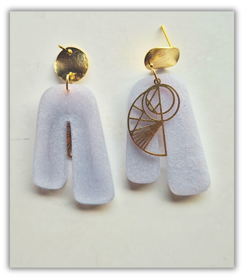 Aurore Lavande | Boucles d'oreilles bohèmes pendantes bleu lavande nacré