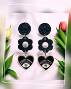 Boucles d'oreilles coeur oeil Talisman Lozen-k