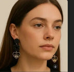 Boucles d'oreilles coeur oeil Talisman Lozen-k