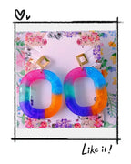 Boucles d'oreilles multicolore Lozen-k
