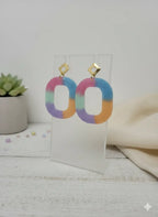 Boucles d'oreilles multicolore Lozen-k