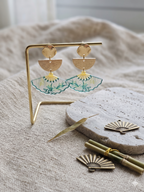 Éventail Zen | Boucles d'oreilles bohèmes pendantes Lozen-k