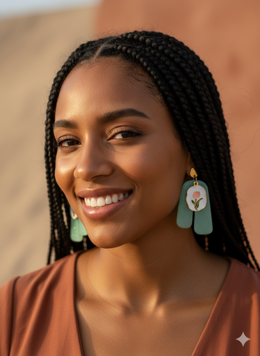 Boucles d’oreilles Tulipe de Jade