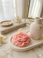 Bougie parfumée Tendresse Florale – Vase décoratif, bouquet en cire & bougie pivoine Lozen-k