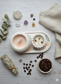 Duo Cocooning – Bougie & Porte-Chauffe Plat sur Plateau Lozen-k
