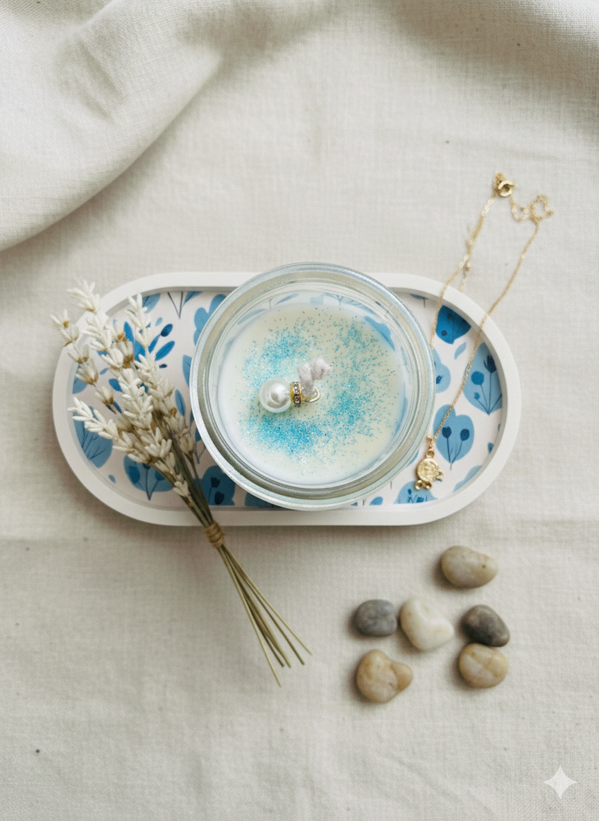 Bougie parfumée Lys Blanc & Porte bougie assorti