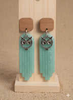 Boucles d’oreilles “Hibou Jade Bohème” Lozen-k