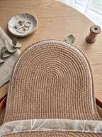Sac en corde beige bohème – Sac bandoulière fait main avec rabat jacquard feuilles Lozen-k