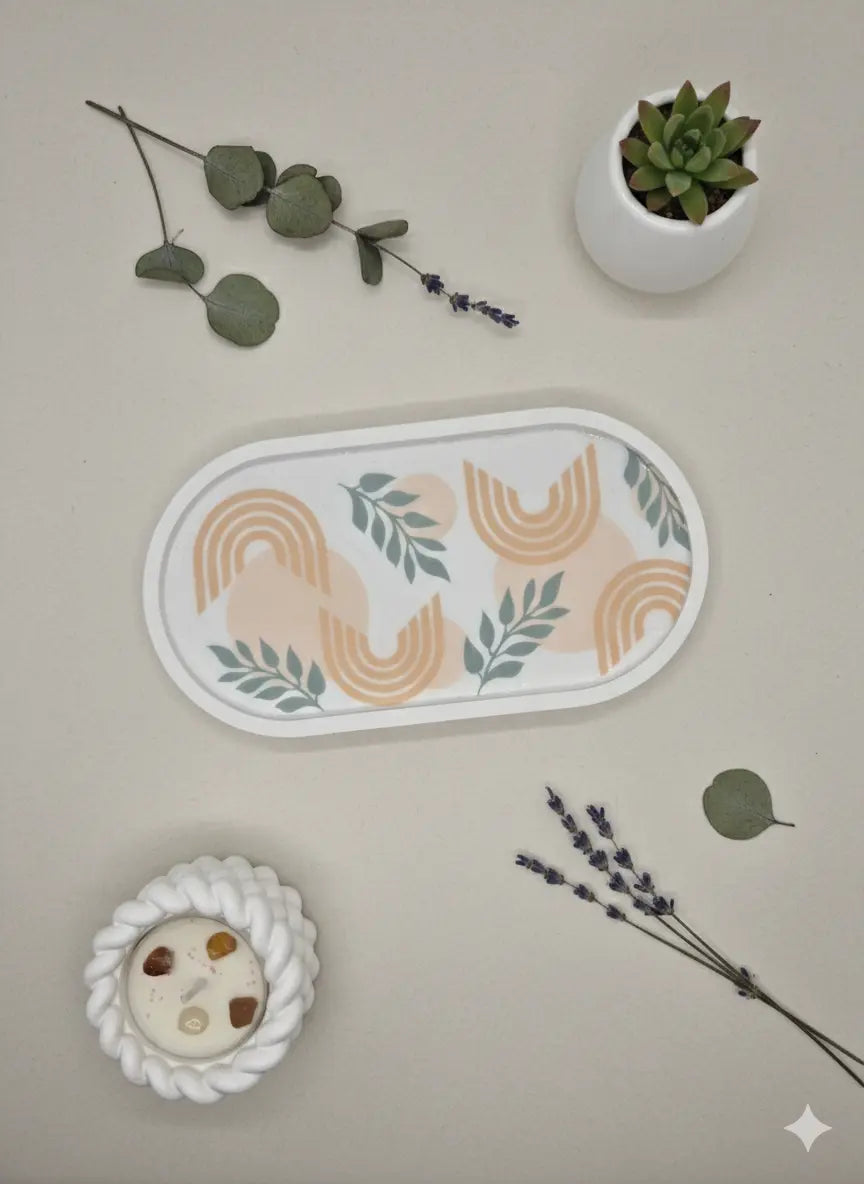 Duo Cocooning – Bougie & Porte-Chauffe Plat sur Plateau Lozen-k