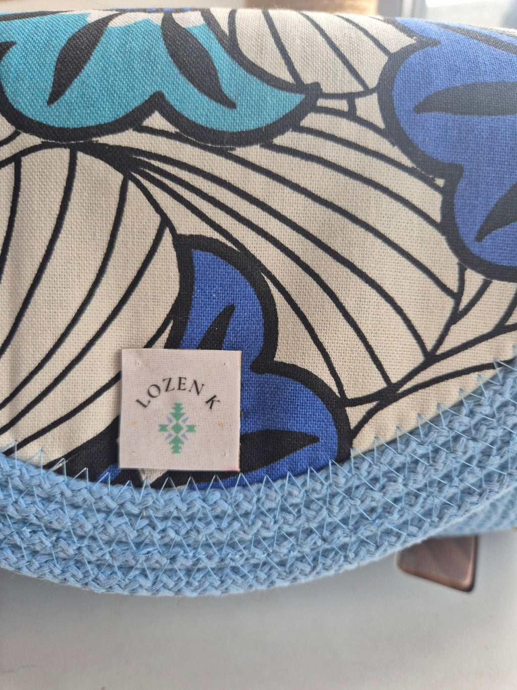 Sac Bandoulière en Corde Bleu Ciel & Rabat Wax Fleuri – Sac Bohème Chic Lozen-k