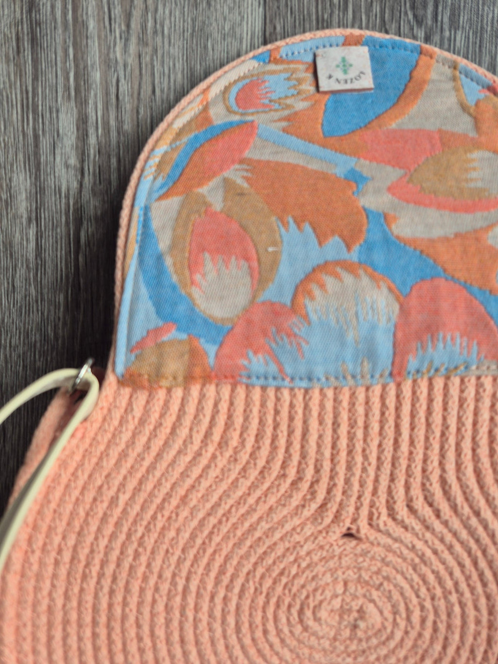 Sac en corde pêche pastel – Sac bohème chic fait main Lozen-k
