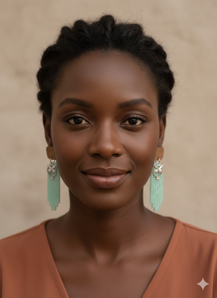 Boucles d’oreilles “Hibou Jade Bohème”