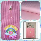 Tote Bag doublé velours côtelé rose clair sticker Happiness Lozen-k