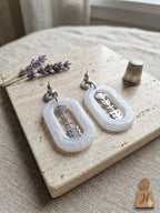 Flèche Boréale – Boucles d'oreilles bohèmes bleu lavande nacré