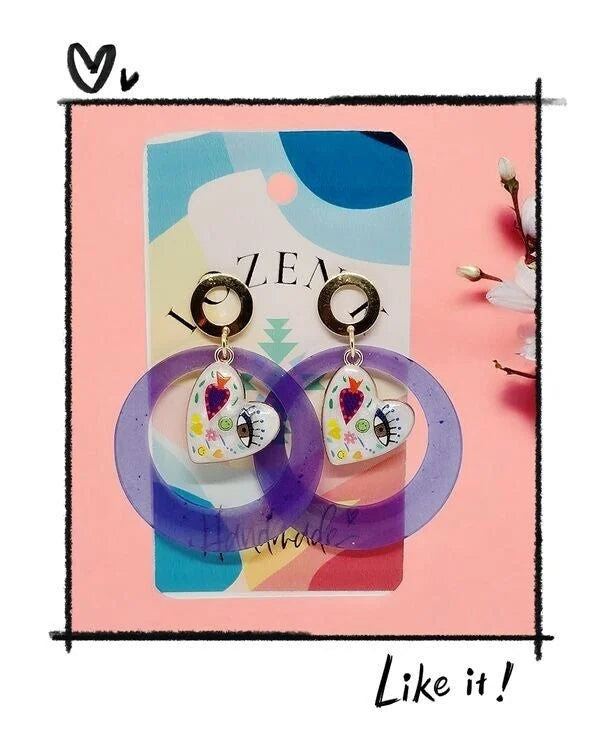 Boucles d’oreilles "Coeurs en folie"