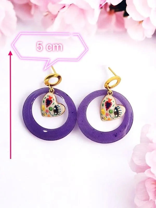 Boucles d’oreilles "Coeurs en folie"