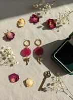 Boucles d’oreilles pendantes "Colibri Rose" Lozen-k