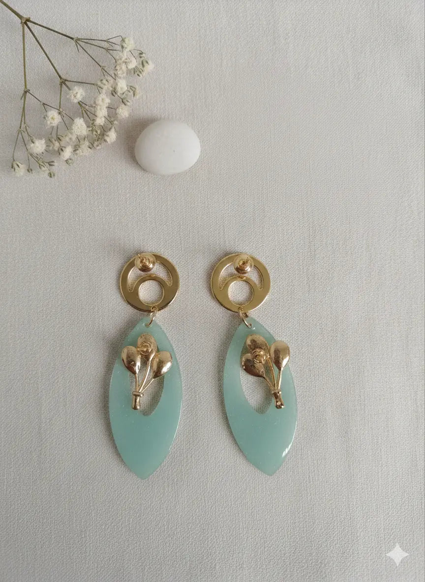 Évasion Céleste – Boucles d’oreilles pendantes vert jade Lozen-k