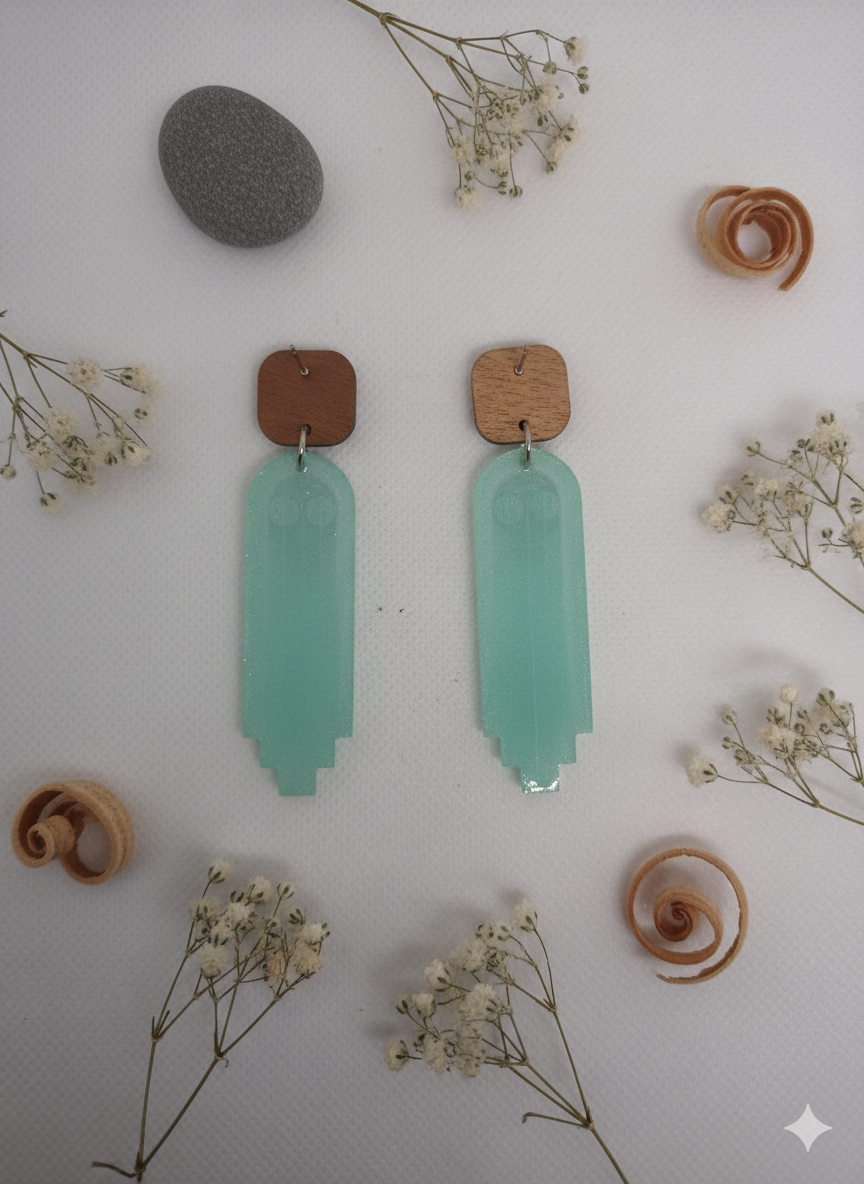 Boucles d’oreilles “Hibou Jade Bohème”