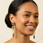 Boucles d'oreilles bohèmes vert lagon | Horizon Lagon