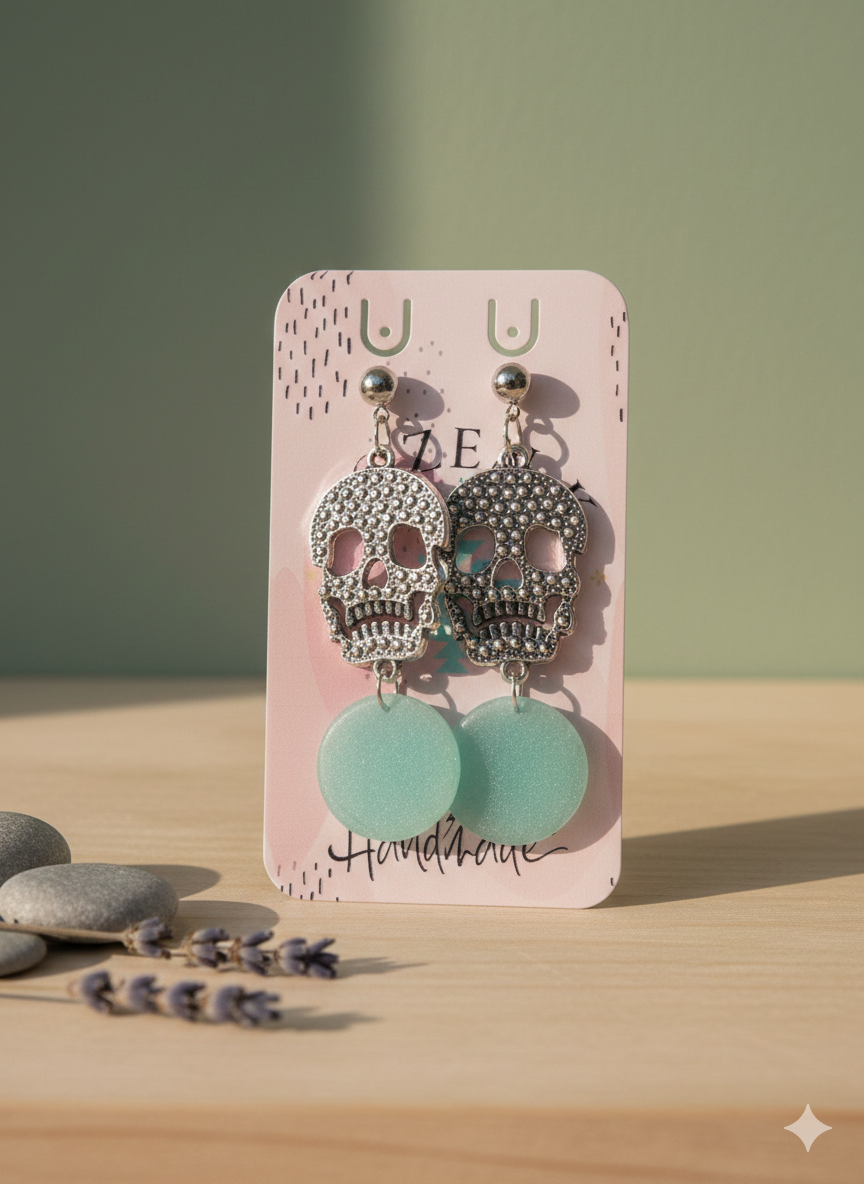 Calavera Laguna – Boucles d’oreilles pendantes