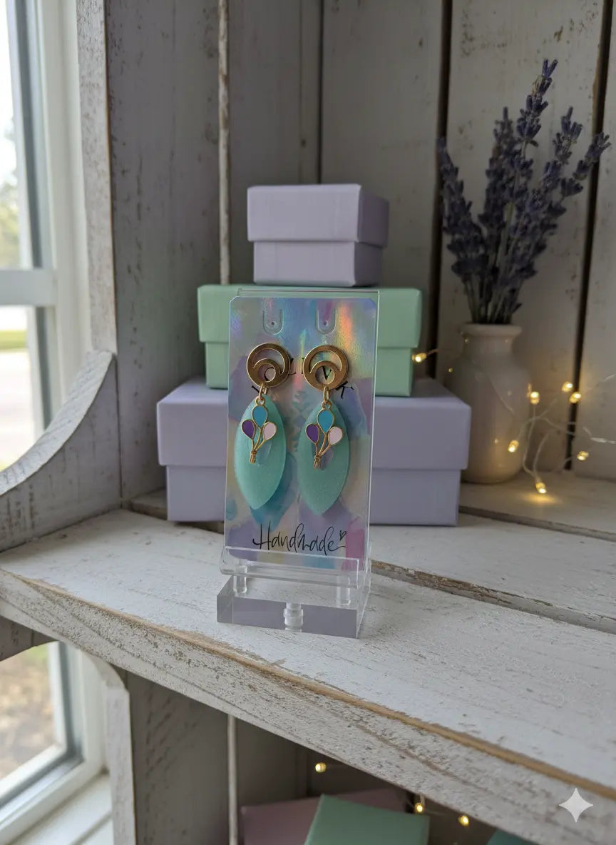 Évasion Céleste – Boucles d’oreilles pendantes vert jade Lozen-k