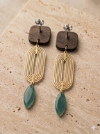 Boucles d'oreilles bohèmes vert lagon | Horizon Lagon