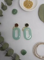 Boucles d'Oreilles Hibou Jade Doré Lozen-k