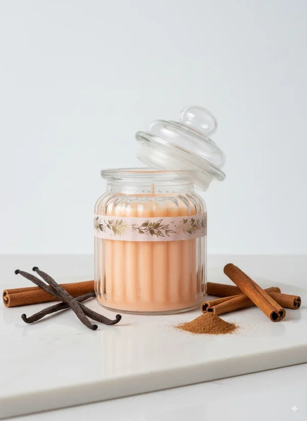 Douceur Épicée – Bougie Bonbonnière Vanille Cannelle