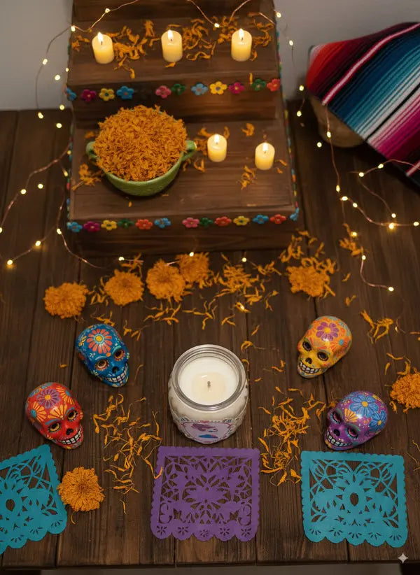 Mémoire Éclatante – Bougie parfumée Dia de los Muertos Lozen-k