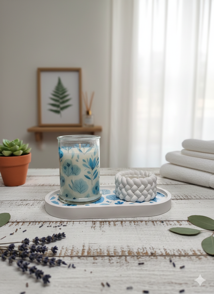 Bougie parfumée Lys Blanc & Porte bougie assorti