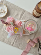 Duo Bougies “Pink Love” – Coffret parfumé & plateau décoratif Lozen-k