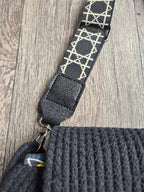 Sac en corde noire bohème – Sac bandoulière rond | Collection Éphémère Lozen-k