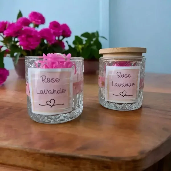 Bougie Fleurie Rose Lavande