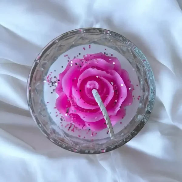 Bougie Fleurie Rose Lavande